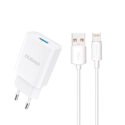 Netværksoplader med Lightning-kabel Dudao A4EU, 10W, 2.1A, 1 x USB-A, Hvid