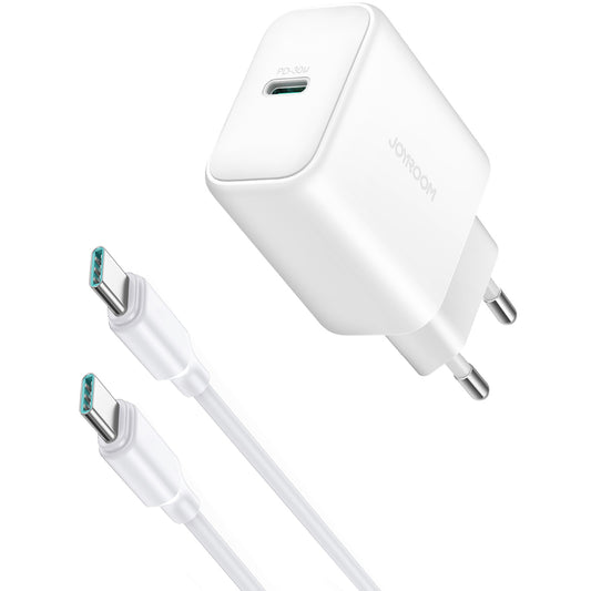 Netværksoplader med USB-C kabel Joyroom JR-TCF24, 30W, 3A, 1 x USB-C, Hvid