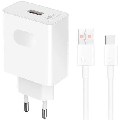 Netværksoplader med USB-C kabel Honor HN-110600E00, 66W, 6A, 1 x USB-A, Hvid 5503AAHX
