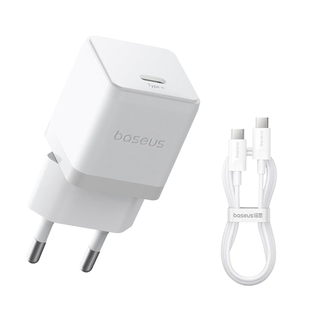 Netværksoplader med USB-C kabel Baseus Palm, 20W, 3A, 1 x USB-C, Hvid P10111602213-01