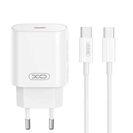 Netværksoplader med USB-C kabel XO Design CE25, 25W, 3A, 1 x USB-C, Hvid
