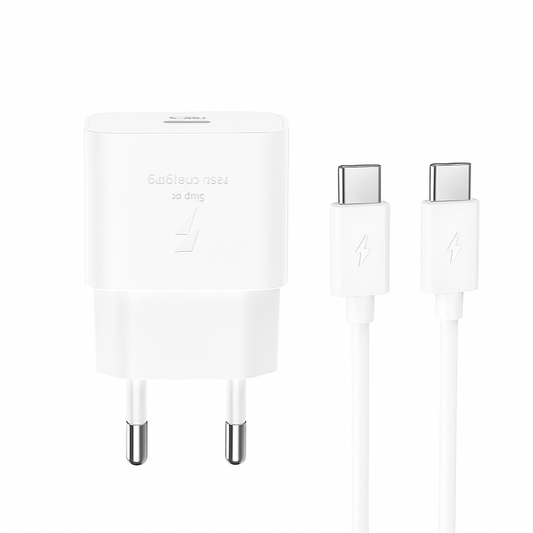 Netværksoplader med USB-C Kabel XO Design L167, 25W, 3A, 1 x USB-C, Hvid