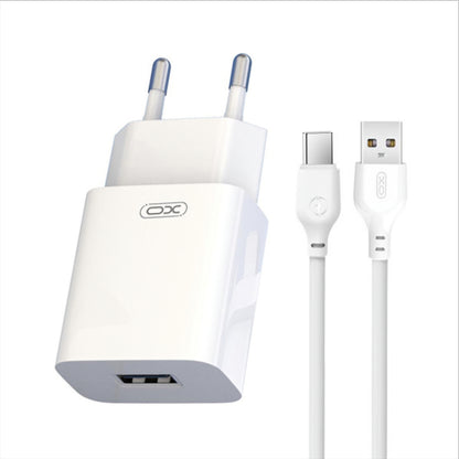 Netoplader med USB-C-kabel XO Design L99, 12W, 2.4A, 1 x USB-A, Hvid