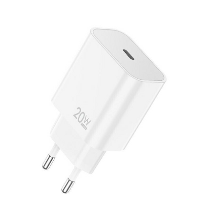 Netoplader med USB-C-kabel Sendem OG73, 20W, 3A, 1 x USB-C, Hvid