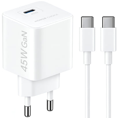 Honor Choice CP045E USB-C Cable Wall Charger, 45W, 3A, 1 x USB-C, White 5504ALHP