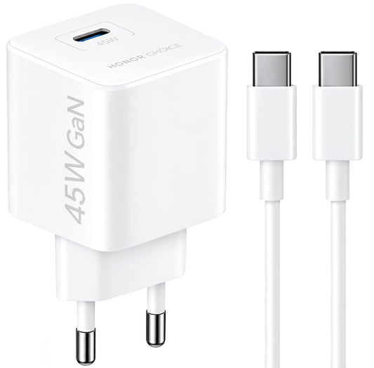 Netoplader med USB-C-kabel Honor Choice CP045E, 45W, 3A, 1 x USB-C, Hvid 5504ALHP