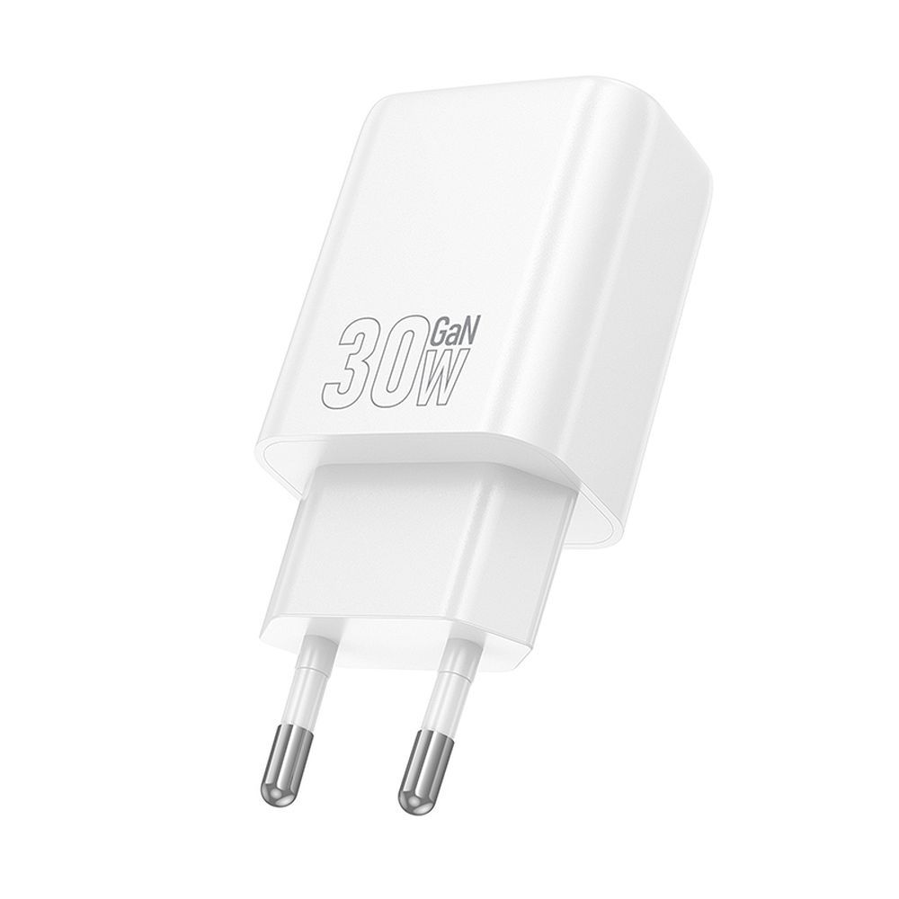 HOCO N63 Netværksoplader, 30W, 3A, 1 x USB-A - 1 x USB-C, Hvid