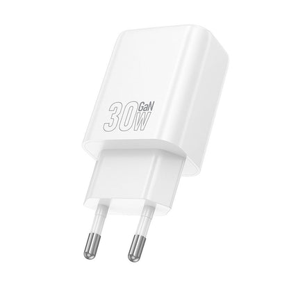 HOCO N63 Netværksoplader, 30W, 3A, 1 x USB-A - 1 x USB-C, Hvid
