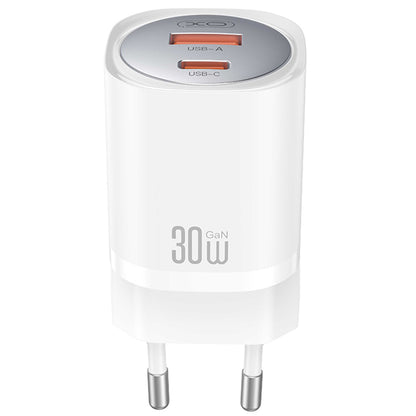 Netværksoplader med USB-C kabel XO Design CE21, 30W, 3A, 1 x USB-A - 1 x USB-C, Hvid