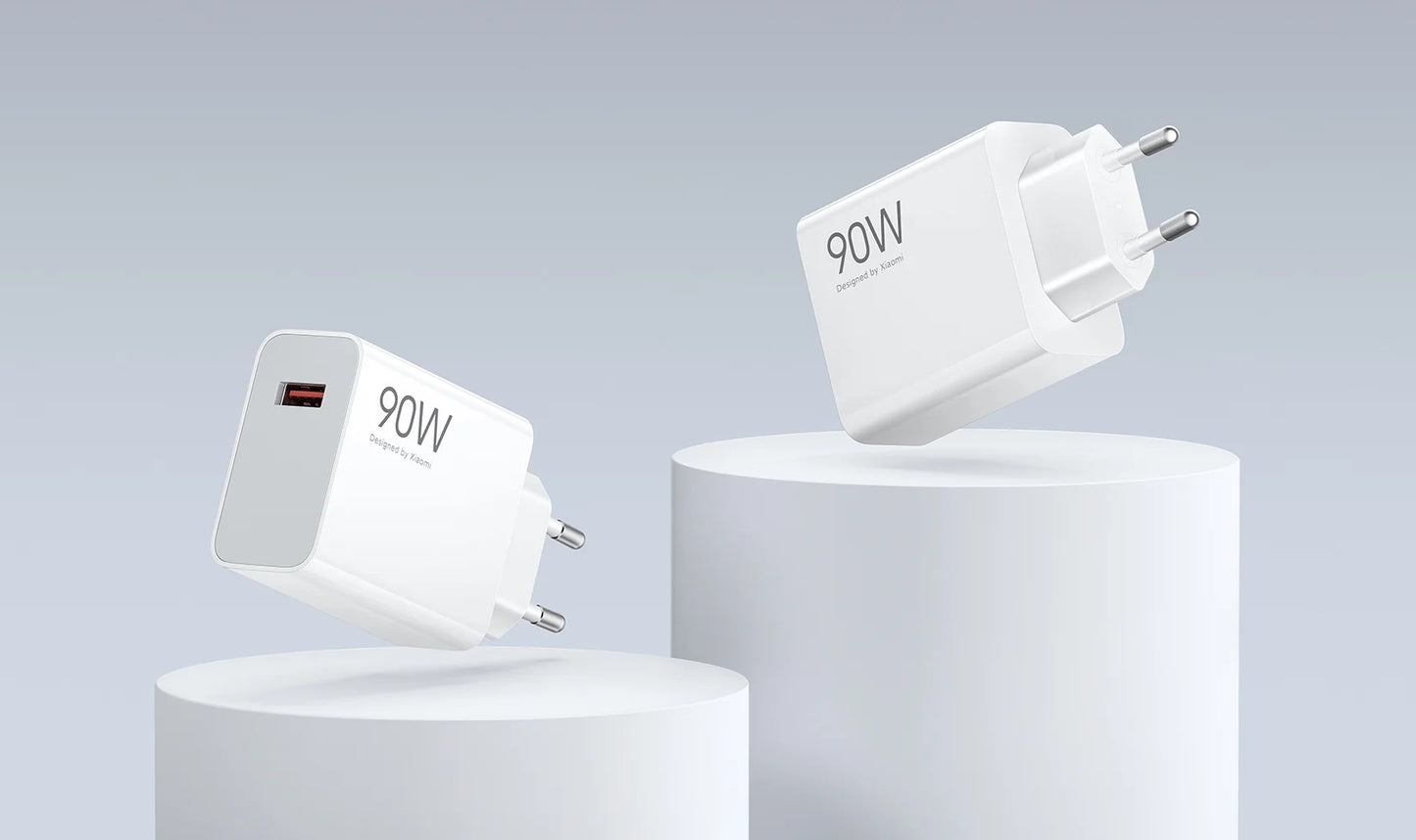 Netværksoplader med USB-C Kabel Xiaomi, 90W, 6.1A, 1 x USB-A, Hvid