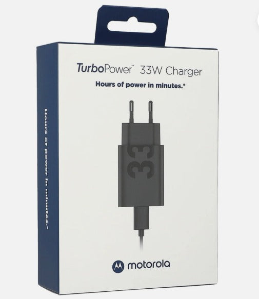 Motorola Netværksoplader med USB-C Kabel, 33W, 3A, 1 x USB-A, Sort PG38C06448