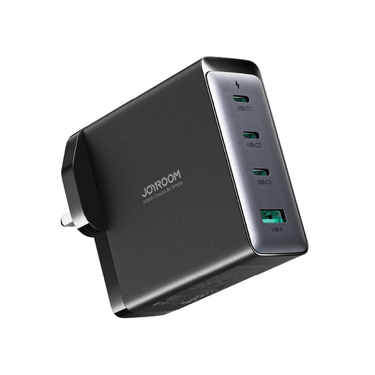 Netværksoplader med USB-C Kabel Joyroom JR-TCG05UK, 140W, 5A, 1 x USB-A - 3 x USB-C, UK, Sort