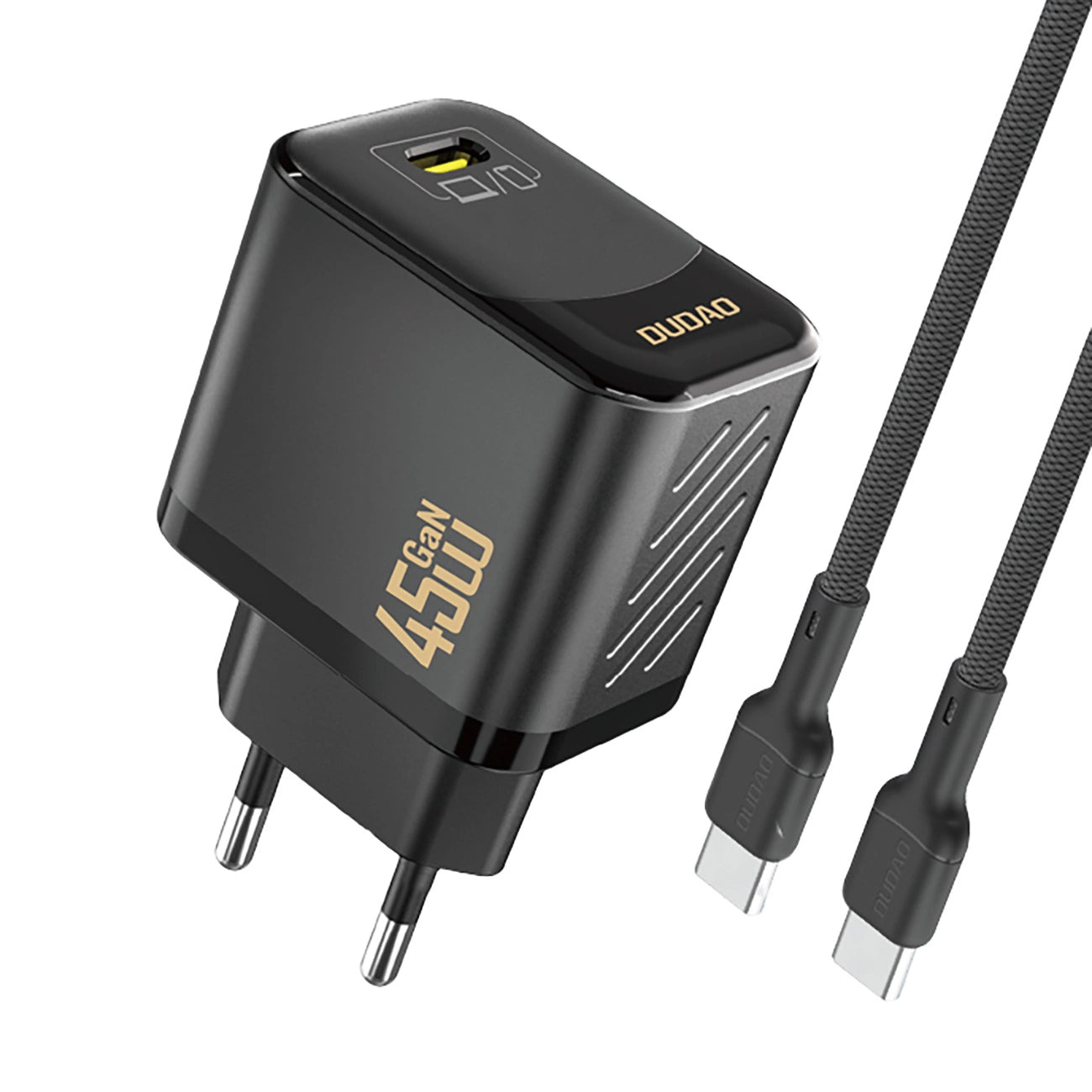 Network Charger with USB-C Cable Dudao A28C, 45W, 3A, 1 x USB-C, Black