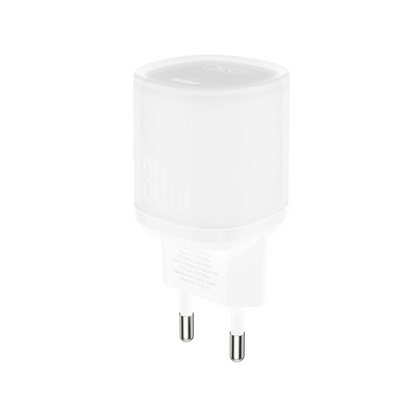 Netværksoplader med USB-C kabel XO Design L150, 30W, 3A, 1 x USB-C, Hvid