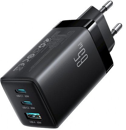 Netoplader med USB-C-kabel Joyroom JR-TG10, 65W, 3,25A, 1 x USB-A - 2 x USB-C, Sort