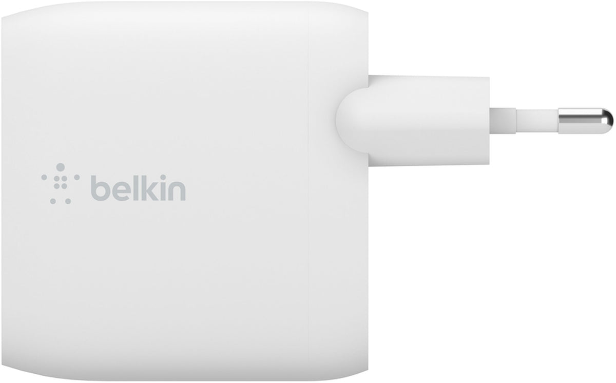 Netoplader med USB-C-kabel Belkin BoostCharge Dual, 24W, 2,4A, 2 x USB-A, Hvid WCE001vf1MWH