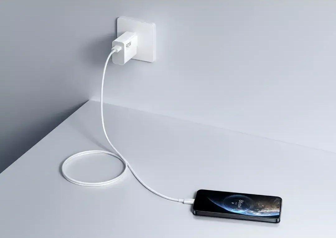 Netværksoplader med USB-C Kabel Xiaomi, 90W, 6.1A, 1 x USB-A, Hvid