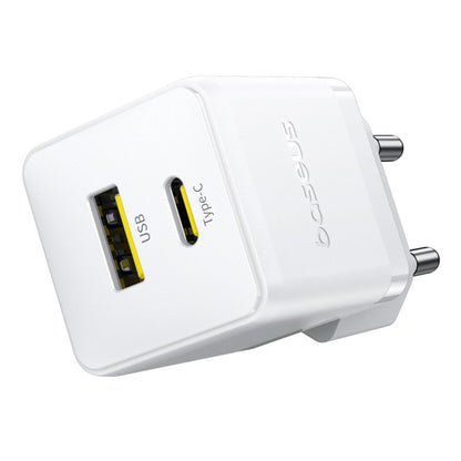 Netværksoplader med USB-C Kabel Baseus Palm, 20W, 3A, 1 x USB-A - 1 x USB-C, Hvid P10111608213-01