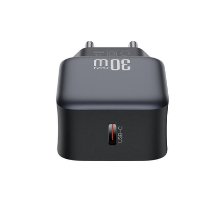 Netværksoplader med Lightning-kabel XO Design L155, 30W, 3A, 1 x USB-C, Sort