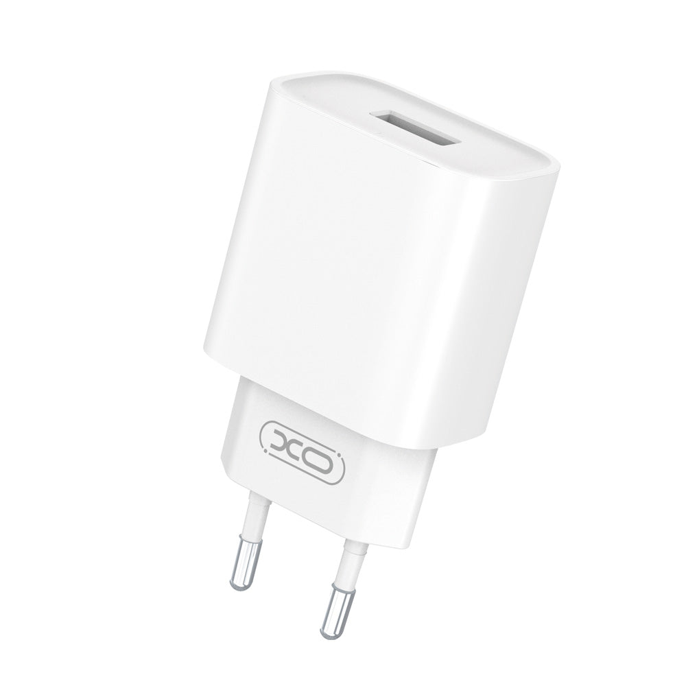 Netværksoplader med USB-C kabel XO Design CE02D, 18W, 3A, 1 x USB-A, Hvid