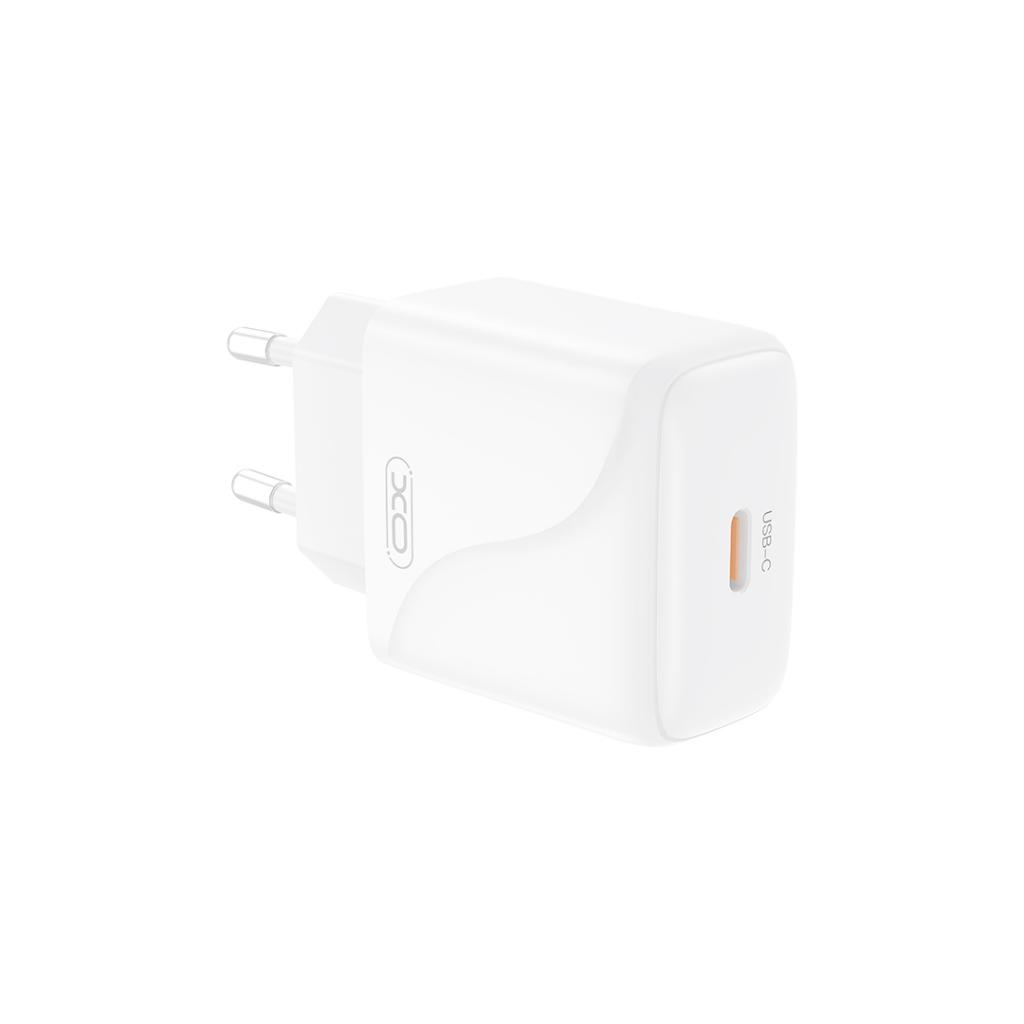 Netværksoplader med USB-C kabel XO Design L141, 20W, 3A, 1 x USB-C, Hvid