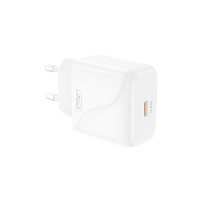 Netværksoplader med USB-C kabel XO Design L141, 20W, 3A, 1 x USB-C, Hvid