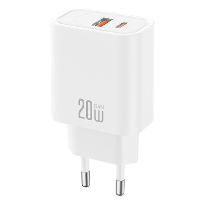 Netoplader med USB-C-kabel XO Design CE40, 20W, 3A, 1 x USB-A - 1 x USB-C, Hvid