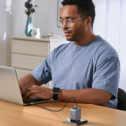 Netværksoplader med USB-C kabel UGREEN X755 Nexode Pro, 65W, 3A, 1 x USB-A - 2 x USB-C, Grå