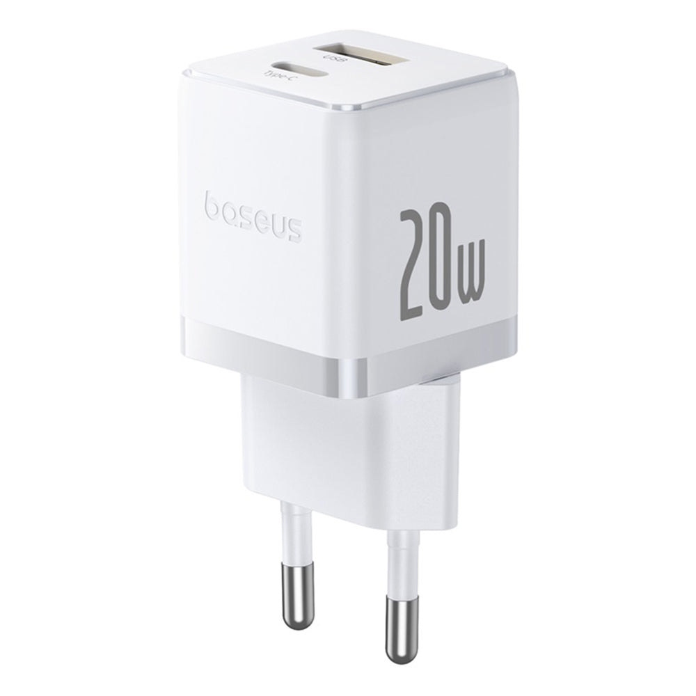 Netværksoplader med USB-C Kabel Baseus Palm, 20W, 3A, 1 x USB-A - 1 x USB-C, Hvid P10111608213-01