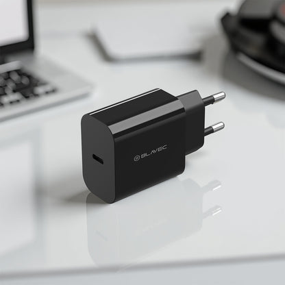 Netværksoplader med USB-C Kabel Blavec BC-7, 45W, 3A, 1 x USB-C, Sort