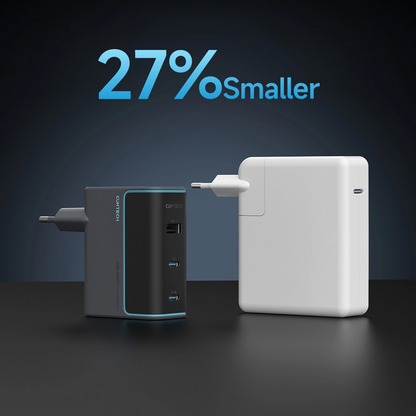 Netværksoplader med USB-C-kabel Cuktech, 100W, 5A, 1 x USB-A - 2 x USB-C, Grå CUKAD1003EUG