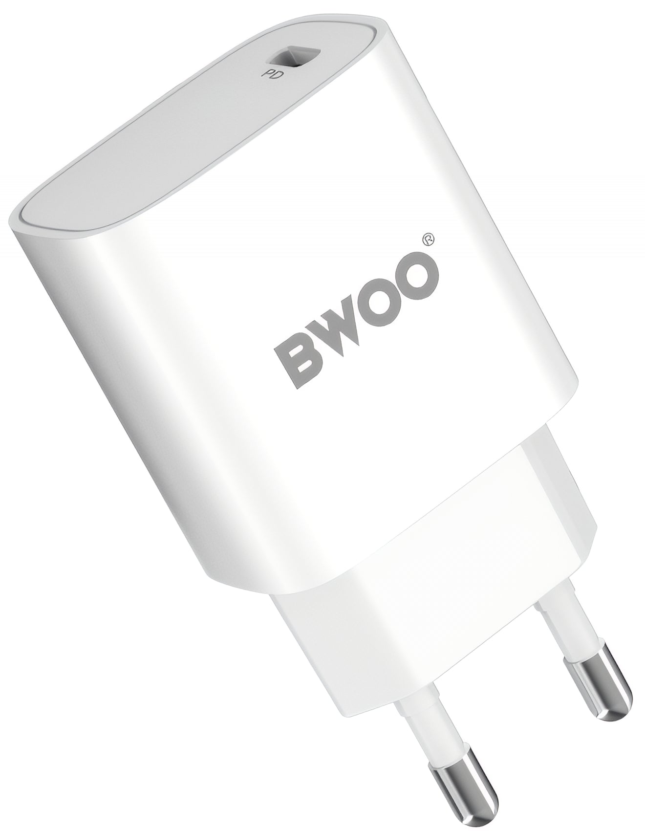 Netværksoplader med USB-C Kabel BWOO CDA159, 20W, 3A, 1 x USB-C, Hvid