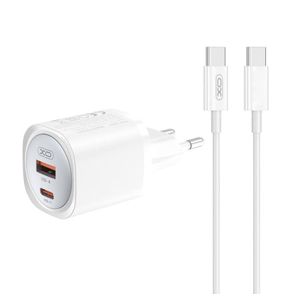 Netværksoplader med USB-C kabel XO Design CE21, 30W, 3A, 1 x USB-A - 1 x USB-C, Hvid