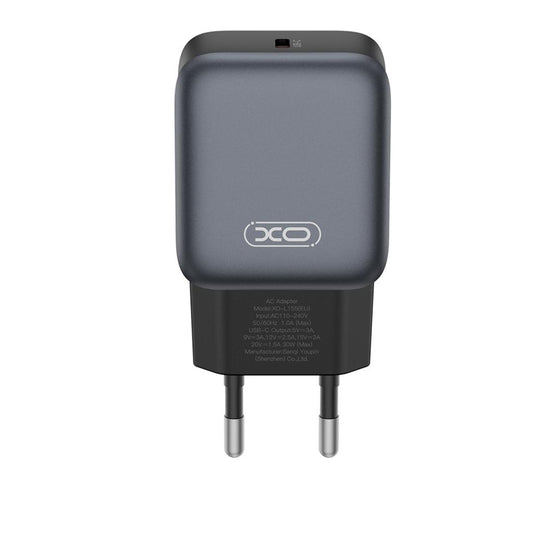 Netværksoplader med Lightning-kabel XO Design L155, 30W, 3A, 1 x USB-C, Sort