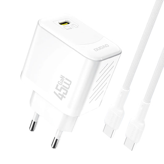 Netværksoplader med USB-C kabel Dudao A28C, 45W, 3A, 1 x USB-C, Hvid