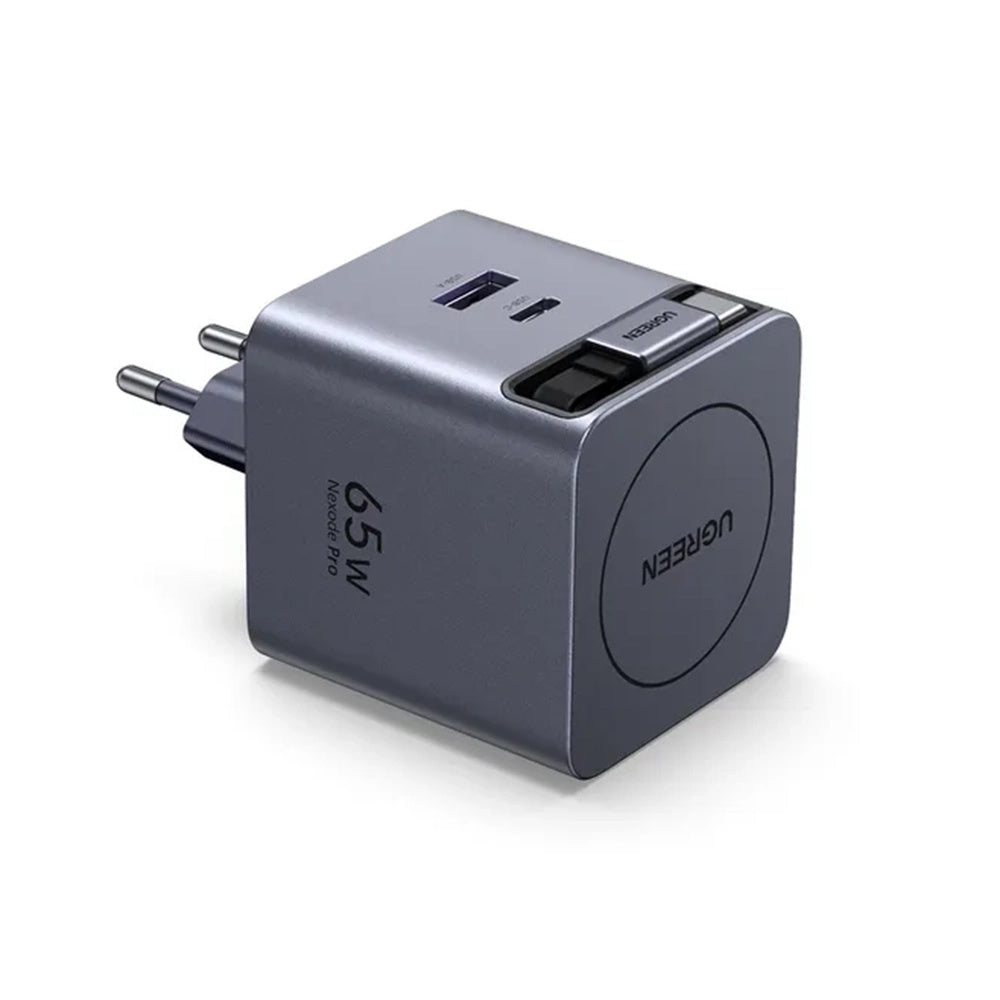Netværksoplader med USB-C kabel UGREEN X615, 65W, 3A, 1 x USB-A - 1 x USB-C, Grå
