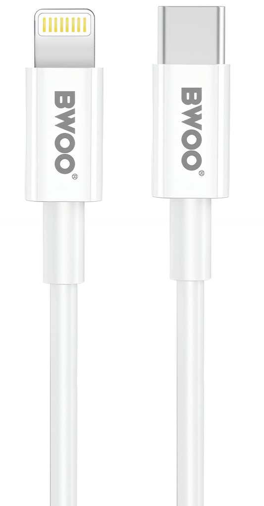 Netværksoplader med Lightning-kabel BWOO CDA159, 20W, 3A, 1 x USB-C, Hvid
