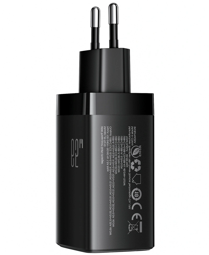 Netoplader med USB-C-kabel Joyroom JR-TG10, 65W, 3,25A, 1 x USB-A - 2 x USB-C, Sort