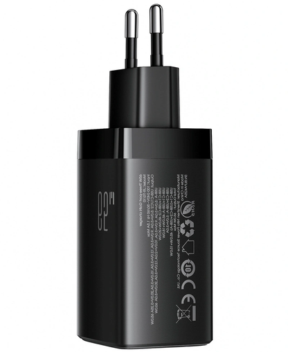 Netoplader med USB-C-kabel Joyroom JR-TG10, 65W, 3,25A, 1 x USB-A - 2 x USB-C, Sort