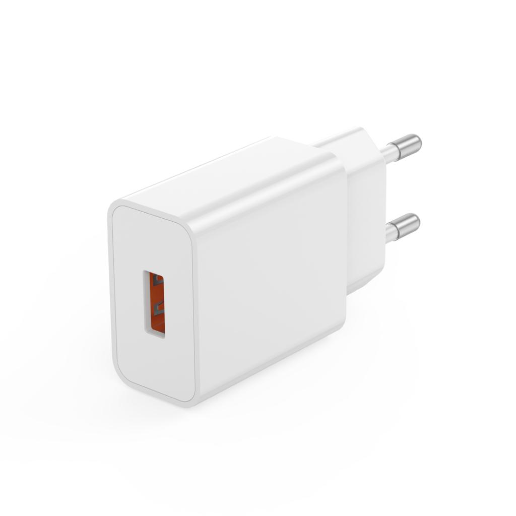 Netoplader med USB-C-kabel XO Design L127, 18W, 3A, 1 x USB-A, Hvid