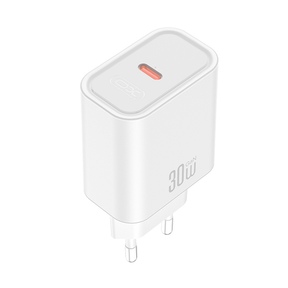 Netoplader med USB-C-kabel XO Design CE41, 30W, 3A, 1 x USB-C, Hvid