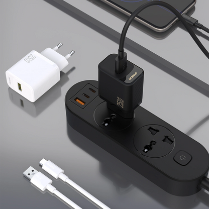 Netoplader med USB-C-kabel Dudao A27STEU, 25W, 3A, 1 x USB-A, Sort