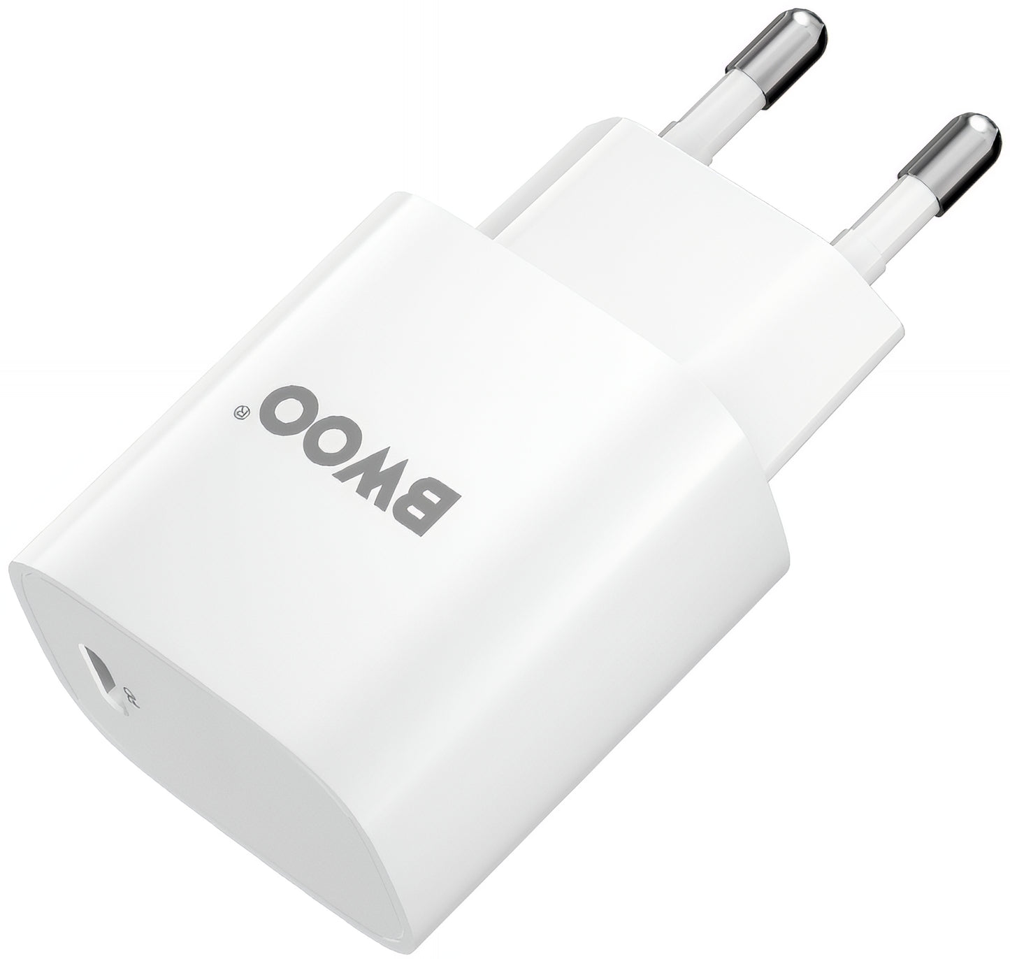 Netværksoplader med USB-C Kabel BWOO CDA159, 20W, 3A, 1 x USB-C, Hvid