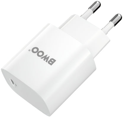 Netværksoplader med USB-C Kabel BWOO CDA159, 20W, 3A, 1 x USB-C, Hvid