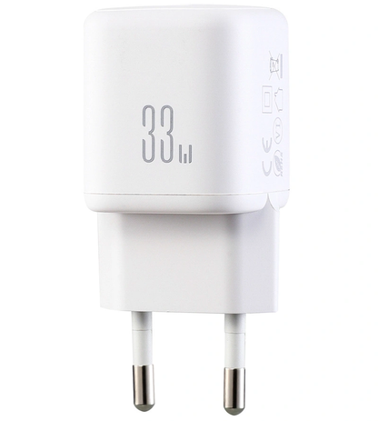 Joyroom JR-TG7 Network Charger with Lightning Cable, 33W, 3A, 1 x USB-A - 1 x USB-C, White
