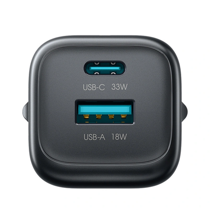 Netoplader med USB-C-kabel Joyroom JR-TG7, 33W, 3A, 1 x USB-A - 1 x USB-C, Sort
