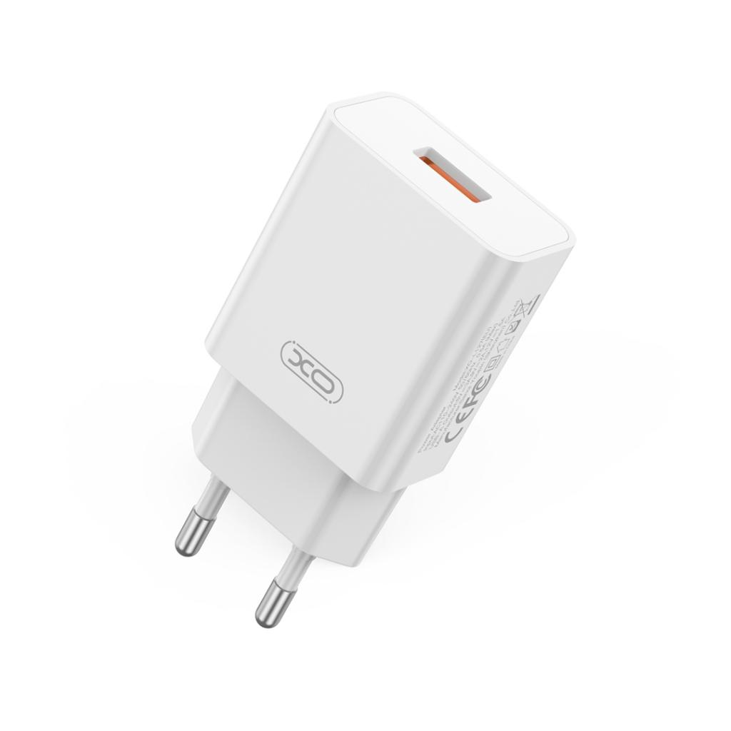 Netoplader med microUSB-kabel XO Design L127, 18W, 3A, 1 x USB-A, Hvid