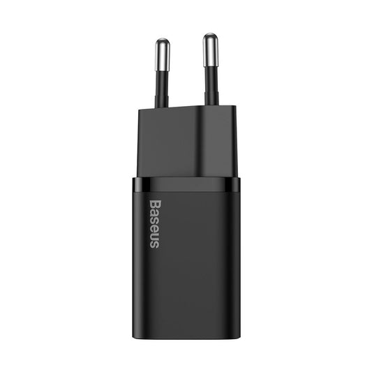 Baseus Super Si USB-C-netværksoplader med USB-C-kabel, 25W, 3A, 1 x USB-C, sort TZCCCSUP-L01
