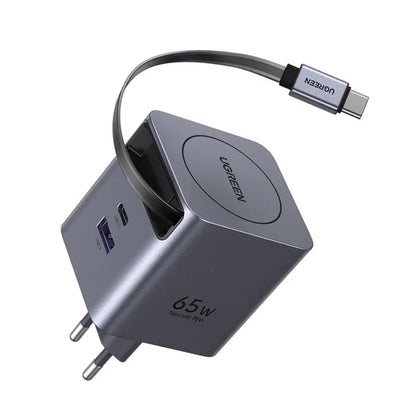 Netværksoplader med USB-C kabel UGREEN X615, 65W, 3A, 1 x USB-A - 1 x USB-C, Grå
