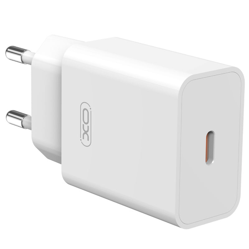 Netværksoplader med USB-C kabel XO Design L126, 20W, 3A, 1 x USB-C, Hvid